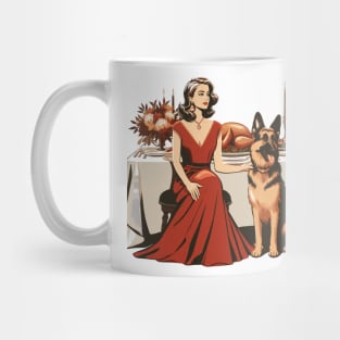 Lady And German Shepherd Thanksgiving Mug